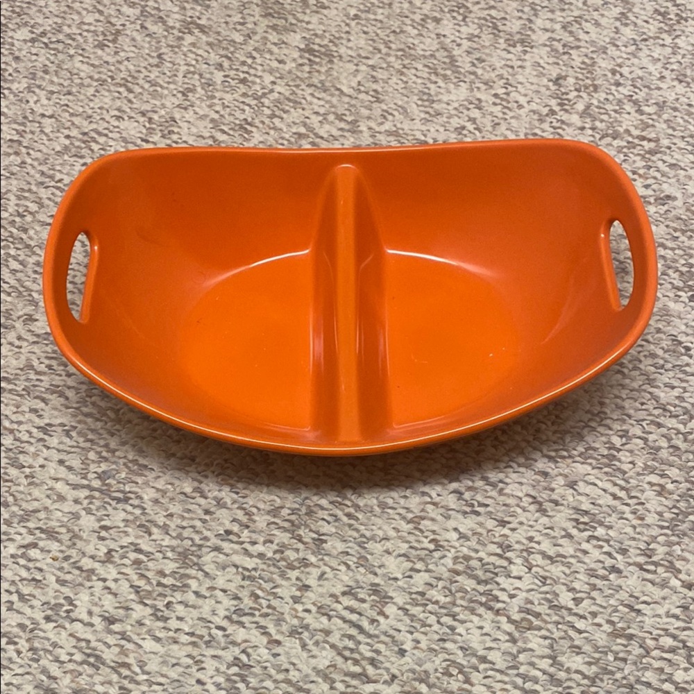 Rachael Ray Orange Divided Serving Bowl